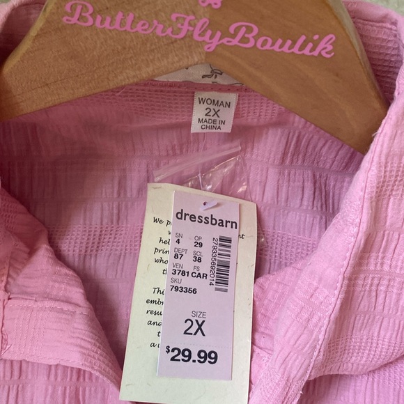 (BN38) Lot of 3 Dress barn button front roll tab 1/4 sleeves tops, NWT - Picture 3 of 12